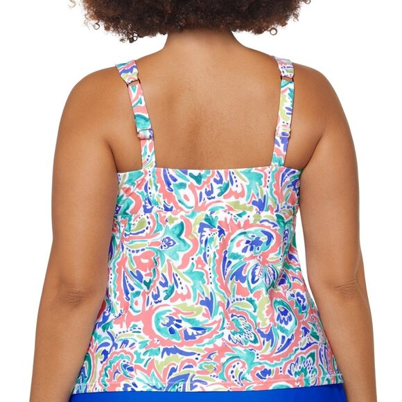Raisins Curve Rimini Underwire Crossover Tankini Top Size 14W Multicolor - Picture 2 of 2